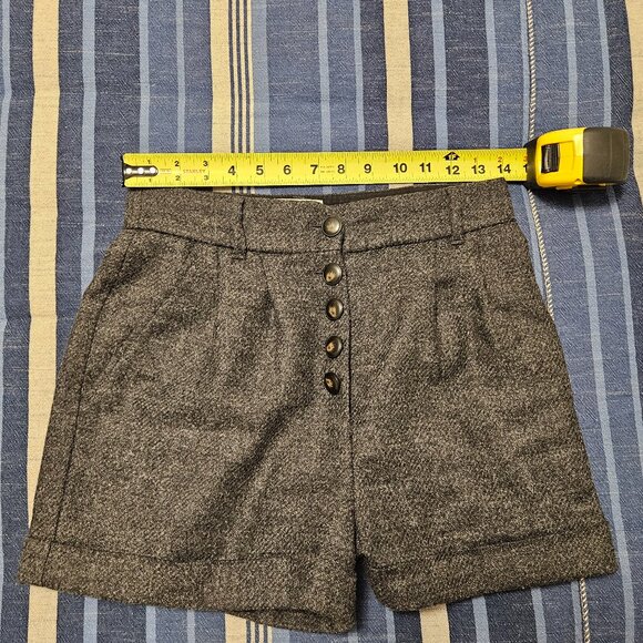 Sezane Wallace Wool Shorts, Charcoal Grey - Picture 3 of 6